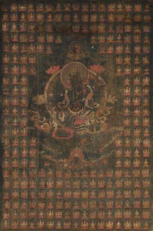 2122 SITTING MAHASIDDHA. SITZENDER MAHASIDDHA. Tibet/Nepal. Pala period or later. Bronze with dark patina and residue of pigments.