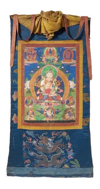 235 2123 BLACK JAMBHALA. SCHWARZER JAMBHALA. Tibet. 16th/17th c. Bronze with dark patina. Standing with legs spread wide on a lotus pedestal.
