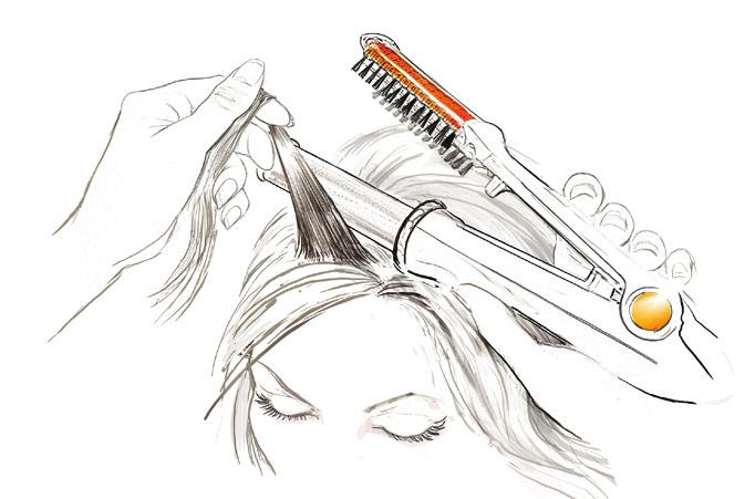 You can gather a much cleaner section with a sectioning comb. Start with 1 to 3 inch sections working around each side of the head to the nape of the neck.