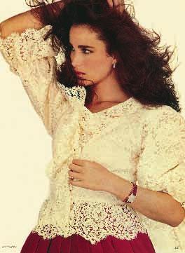 LEFT, TOP AND BOTTOM: Actress Andie MacDowell models a