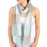 SCARF/PAREO W/BLUE FLORAL 80Χ80 (00% POLYESTER) ---08