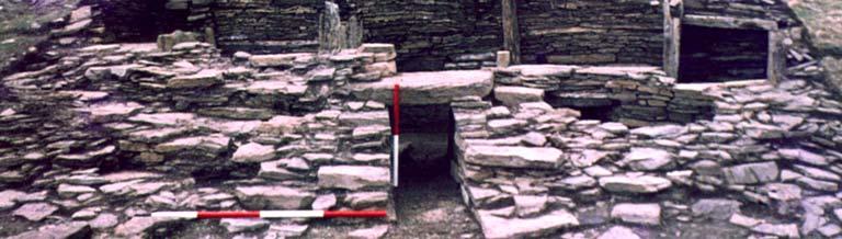 The interior of Maes Howe is the finest dry-stone building in Europe with a corbelled roof, dating from around 1,800 BC.
