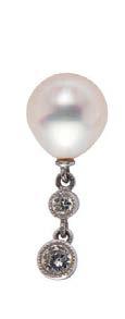 14, numbered 14-B-2513 & 14-B-2515, stating that each pearl is of natural saltwater origin Length: each approximately 22mm 7,000-9,000 132 HD964/2 A pair of pearl and diamond set drop