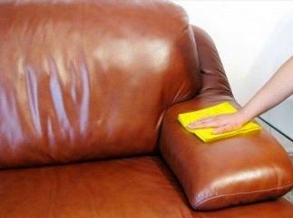 Leather Cleaner Paper towels 1/4 cup vinegar 1/4 cup olive oil 10 drops lemon or orange essential oil (optional) Small bowl Start by vacuuming your leather furniture, removing any bits of food and