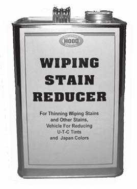 Easy to ntrol with no lapping or blotching. Dark lor tones are easily lighten with our Clear Wiping Stain Rucer. Open time can be increas by Wiping Stain Retarder.