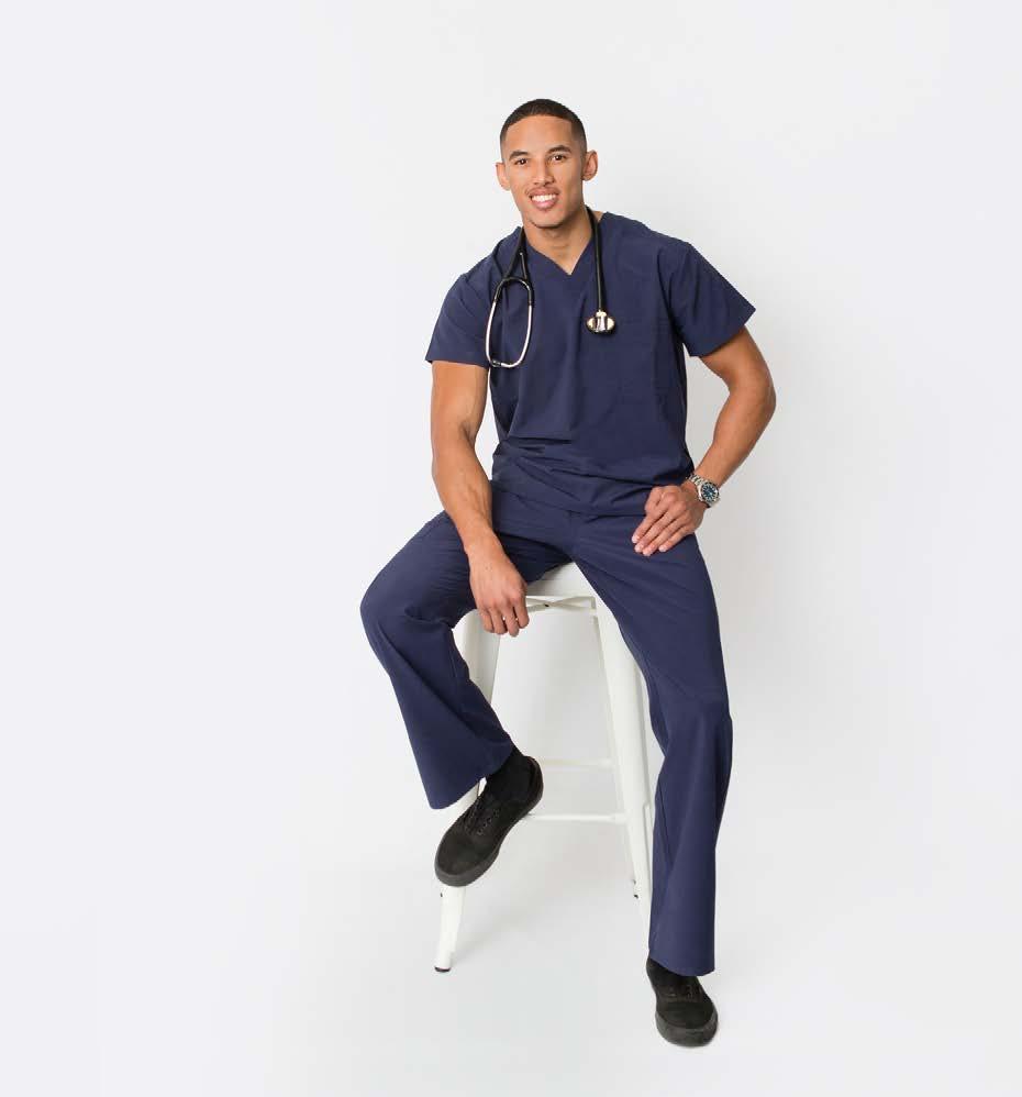 7500SCT-Navy Unisex Scrubs top. 7500SCP-Navy Unisex scrubs pant with drawstring. THE MODERN SCRUBS Our high quality medical scrubs are modern, practical and super comfortable.