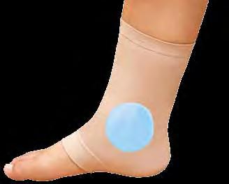 both the medial and lateral malleolae Provides gentle compression to the ankle Effective in protecting