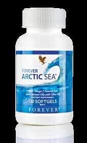 With its blend of natural fish and calamari oil, Forever Arctic Sea is rich in omega-3 fatty acids. Product No.376 N.B. Contains fish: salmon, anchovy, cod.