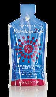 270 Forever Freedom2Go Enjoy all the benefits of Forever Freedom coupled with pomegranate juice in a convenient, easy-to-carry pouch to take in the car, to the