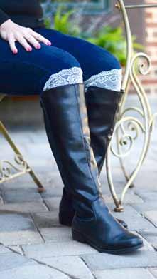 BOOT SOCKS Knee High Crochet Lace Boot Socks 13 heel to top 1 lace one size fits most 100% cotton