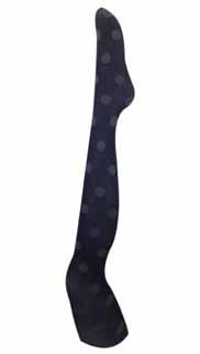 Patterned Tights one size fits most 85% Nylon 10% Spandex 5% Polyester (polka dot) 90%