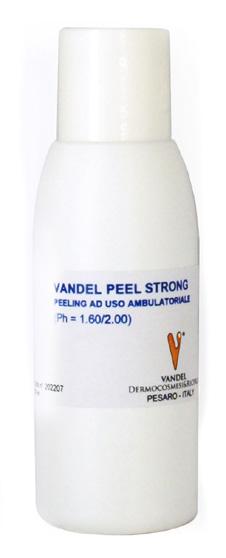 V A N D E L P E E L S T R O N G 1 0 0 m l for 80-90 facial treatments DEEP TREATMENT FOR SKIN AGING VANDEL PEEL STRONG for professional use, balanced action, mixture of acids of natural origin.