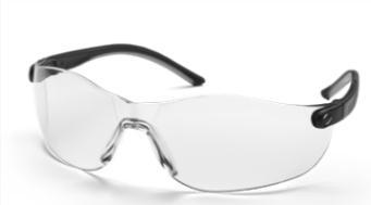 Polycarbonate Lens which guards against scratching, and static. Lightweight. 99.9% UV protection. Adjustable lens angle and temple length. Meets ANSI Z87.1. Husqvarna branded.