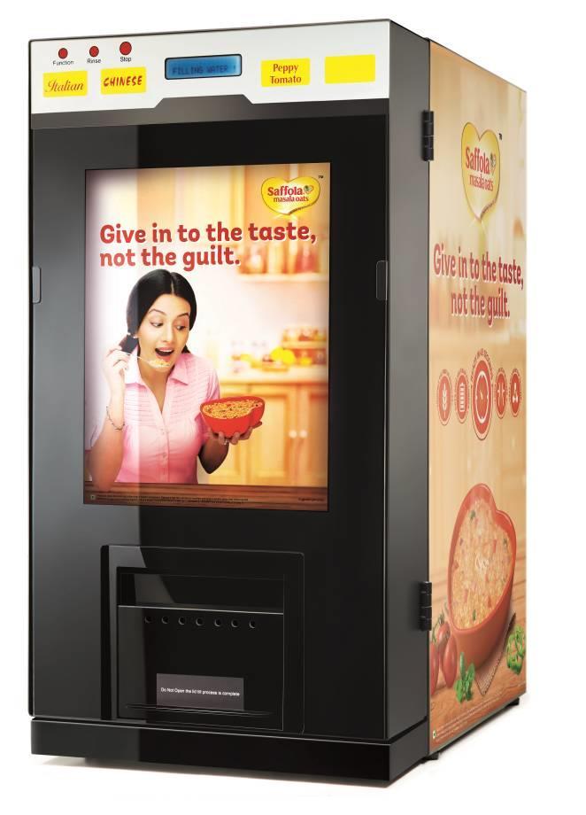 Saffola Masala Oats Dispensing Machine First of its kind Hot Food Dispenser in the country dishing out ready-to-eat oats in under a minute.