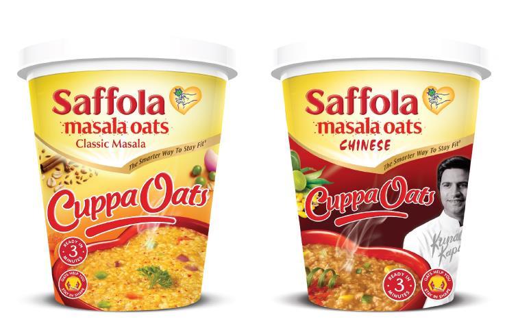 Saffola Masala Oats - Ready to Eat Saffola Savoury Oats Cuppa Oats Launched in Q2FY18 Introduced the cup version of the Saffola Savoury Oats Ready to Eat in 2