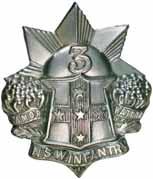 5335* 3rd Regiment NSW Volunteer Infantry, 1878-1903, slouch hat/field service cap badge in white metal