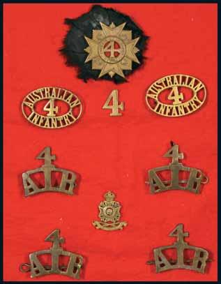 1900-12 (2); brass numeral 4; 4 AIR brass titles 1900-12 (4). Very fine - good very fine.