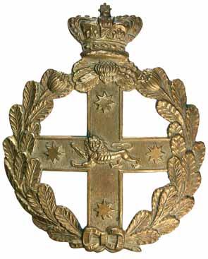 5); St George's English Rifle Regiment (NSW), 1900-12, collar badge in white metal (34mm) (Cossum 14). Some loss of enamel on second last badge, otherwise very fine - extremely fine.