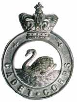$70 5489* Tasmania, Launceston Volunteer Rifles, 1859, hat/cap badge in white metal