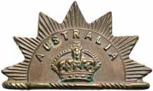 Imperial Camel Corps (Anzac Section) collar badge, 1912-18, in cast gilt white metal (30mm), reverse indicates a modern issue; Australian Camel Corps hat badge 1912-18, unofficial casting in white