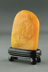 Page: 13 119 Chinese Shoushan Stone Carved Seal Chinese Shoushan boulder seal; featuring figures and