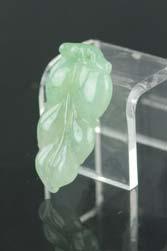 Page: 16 149 Chinese Green Jadeite Leaf Pendant w/ Certificate Chinese green jadeite pendant; of leaf
