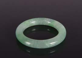 00 170 Chinese Lavender Jadeite Carved Bangle Chinese jadeite carved bangle; of translucent lavender tone; D: 7
