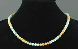 30 184 Chinese Brown Jadeite Necklace w/ Cert Chinese brown jadeite necklace with clasp; comprised of