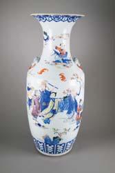 00 344 Chinese Blue & White Vase Porcelain Landscape Chinese blue and white porcelain vase; of slim cylindrical