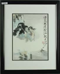 Painting Framed Qi Baishi 1864-1957 Fishes; Chinese ink on paper; framed; signed Qi Baishi