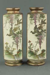 base; H: 21 cm, D: 13 cm, 488 each 388 Japanese Gilt painted Porcelain Vase Pair 19th C.