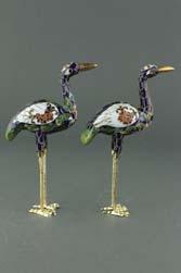 Page: 46 446 Pair of Chinese Cloisonne Cranes Pair of Chinese cloisonne