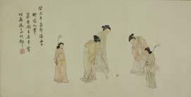 watercolour on paper, style of Fan Zeng. 69 cm x 45 cm. Provenance: T.