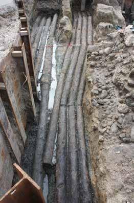 11 cm, which suggests that these pipes were part of the main water network, rather than being part of the system that lead from the pump to the main water network (these pipes would have a narrower