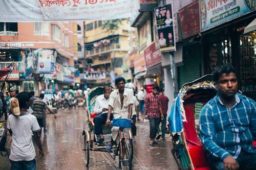 Rickshaw driver on Bangshal Street, the main street by the workshop.