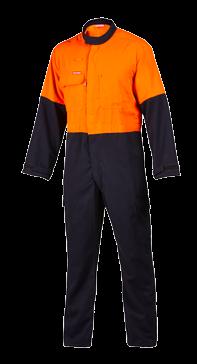 for storage side pockets, chest pockets and dual cargo pockets Glove & radio loop Adjustable sleeve cuffs and neck collar Double back, underarm and back leg venting with FR mesh to allow for air flow