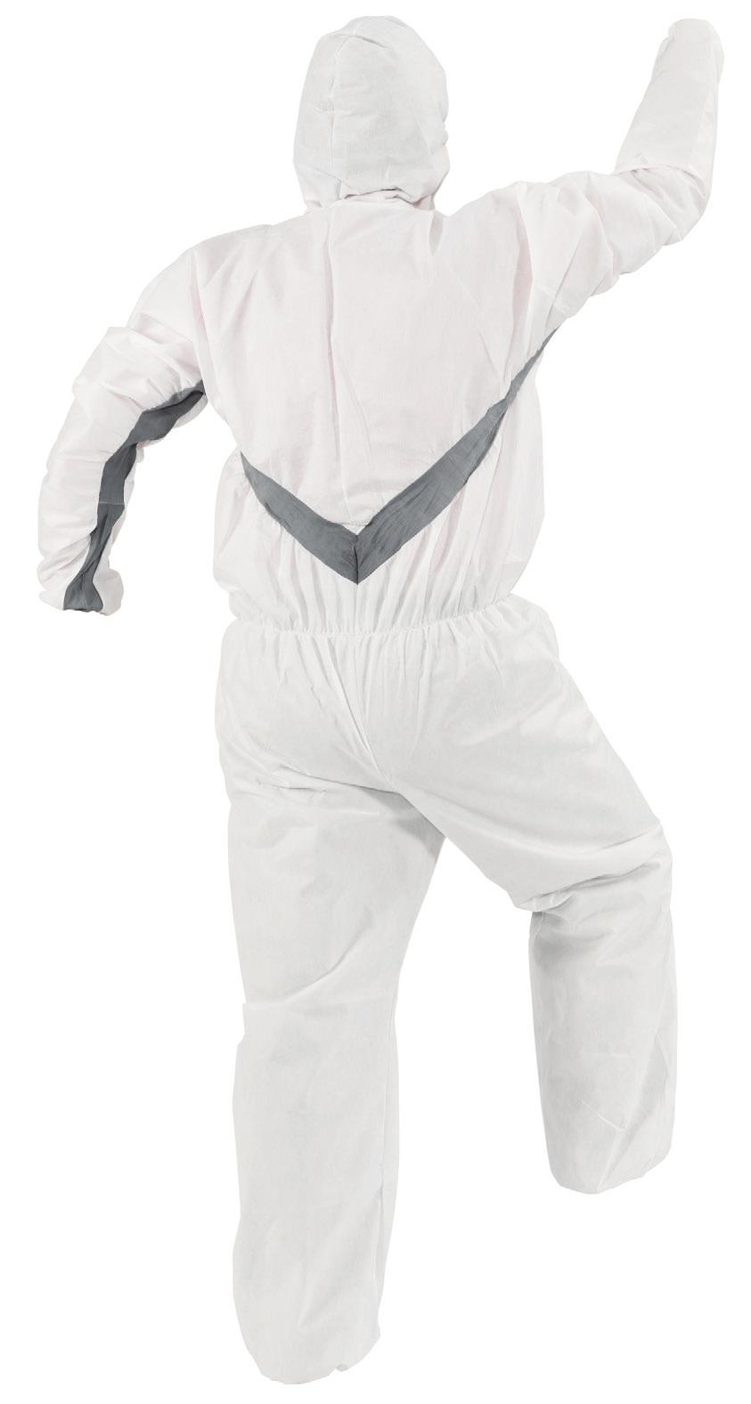 A Breathable plash & Particle Protection Apparel with ifex * tretch Panels KEENGUARD* A Coveralls with ifex* tretch Panels Zipper Front with 1" Flap, Elastic Back & Front, Wrists & Ankles Typical