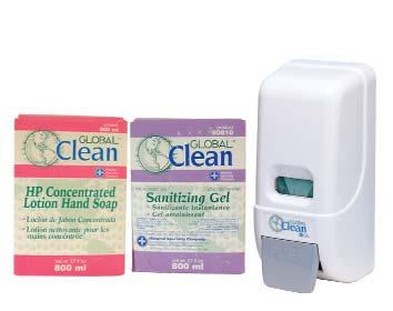 GLOBAL CLEAN MC All Global Clean TM soap refills feature ready-touse, hermetically sealed pouches with a built-in drip-proof valve.