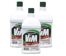 50 KITCHEN CLEANERS VIM Scouring cleaner in lotion form. Clings to vertical surfaces & contains no harsh abrasives. Easily removes soap scum & water spots. DR2979865 12x1 L.