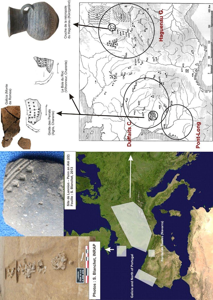 Later Prehistory to the Bronze age: 1. The Emergence of warrior societies Figure 10. Location of the areas with stamped pottery with a possible influence in the NW Iberian Peninsula.
