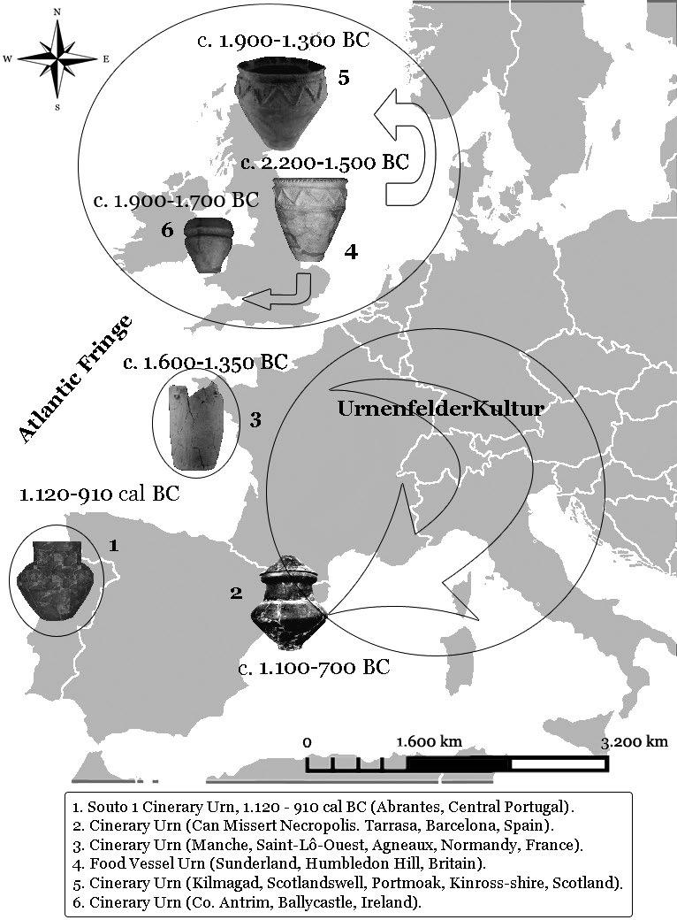 A. Cruz: Middle Tagus Region and the Autochthonous evidences in Late Bronze Age I Figure 5. 1. Source: Ana Cruz, 2008; 2. Source: Maluquer de Motes, 1946: 188, Lamina IV.