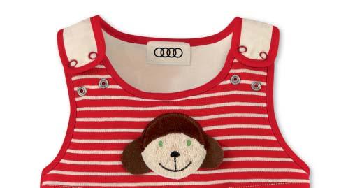 00 Colour: cream white with red Dimensions: 0 x 0 cm 0..0.00 Colour: cream white with red Dimensions: 90 x 70 cm 0..0.00 Romper suit Soft plush made from certified organic fabric, push buttons on the shoulders, with a racing driver appliqué, embroidered Audi rings on collar.