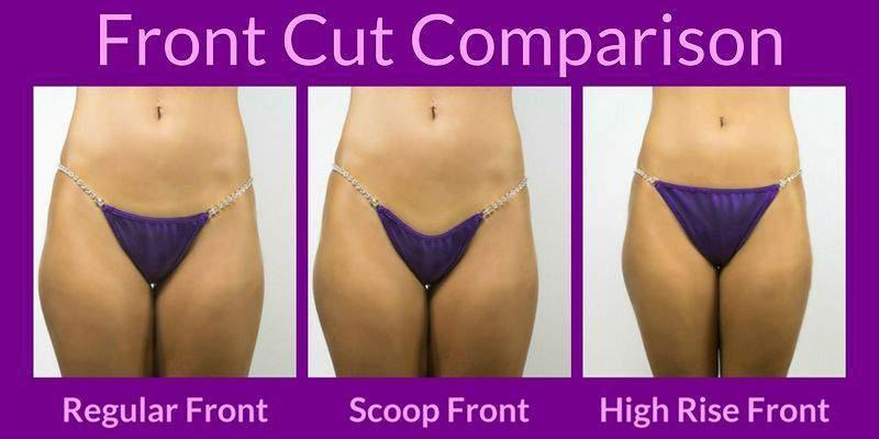Bottom Front Cuts We offer 3 different bottom front cuts: The Regular, The High Rise, and The Scoop.