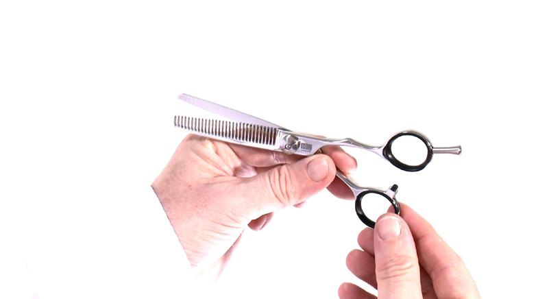 Thinning shears come in various forms. Some are offset.