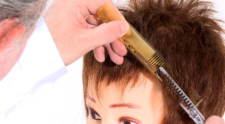 Thinning shears can also be used behind the
