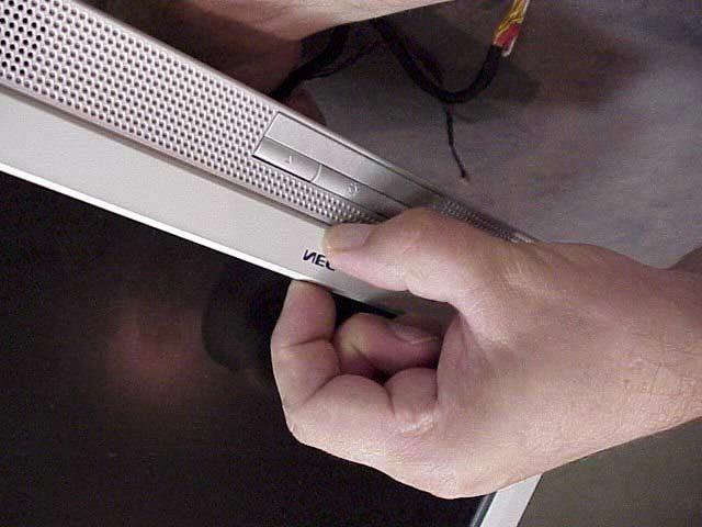 Figure 4.3: carefully pull out with your index finger, while pushing in with your thumb.