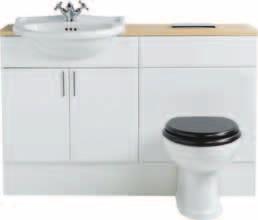 To see the full range of Hathaway taps and mixers turn to page 62. Lichfield back-to-wall is available in White only.