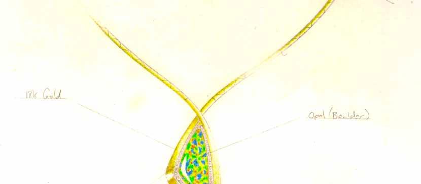 Design for opal pendant 18k