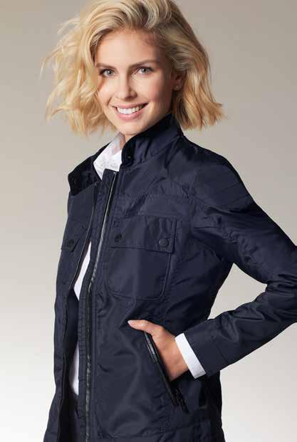 roughened Front lightly padded and quilted 2 zipped side pockets, 2 inner