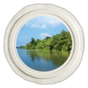 5" deep Full-color printed image $513.00 Side view (applies to all urns on this page). b Lakeshore Reflections Biodegradable Scattering Urn 252358* Measures 21.25" diameter x 4.